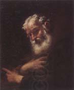 unknow artist Study of a bearded old man,possibly a hermit,half-length China oil painting art